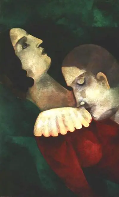 Lovers in Green Marc Chagall